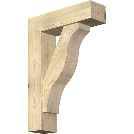 Ekena Millwork Funston Block Rough Sawn Bracket w/ Offset Brace, Douglas Fir, 8"W x 28"D x 40"H BKT0806X28X40FST05RDF